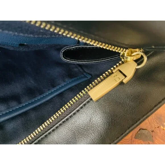 Navy French Connection Cow Hair Handbag with Long Strap - Picture 8 of 10